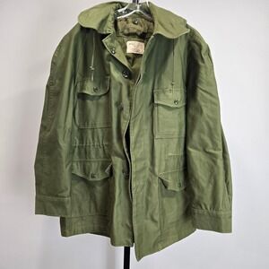 Vintage 1965 John Ownbey US Military Wind Resistant Sateen OG 107 Coat Utility M